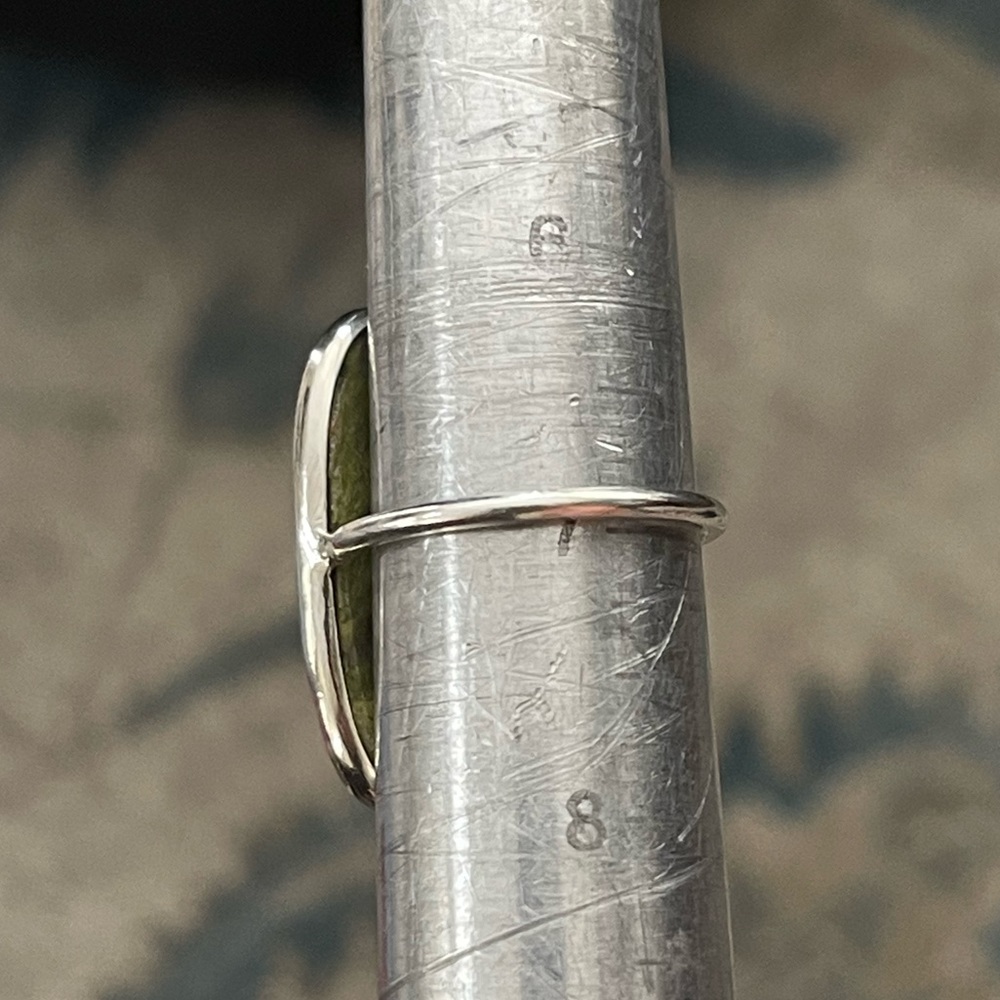 Natural unakite solid sterling silver size 7.0 ring - Picture 6 of 6